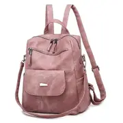 HGGQVVS Women Backpack PU Leather Designer Anti-theft Travel Pink