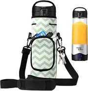 Portable Blender Carrying Case Bag for Magic Bullet Portable Blender (MBPB50100 MBPB50100W MBPB50100FP MBPB50100AK), Storage Bag for blender with Shoulder Strap and Pocket (White Green)
