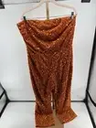 Fashion Nova Glenda Sequins Jumpsuit Orange Strapless Size 2X NWT Glam