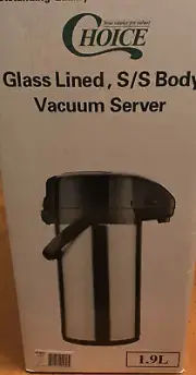 1.9 Liter Coffee Air Pot Commercial Grade Stainless Steel Airpot Glass Lined