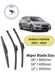 WIPER BLADES FOR SUBARU IMPREZA (HATCH) 2017-2022