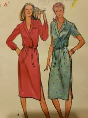 Butterick VTG Pattern #3166 Womens V-Neck Mock Wrap Straight Dress~SZ 8,10,12~UC