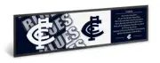 Carlton Blues AFL Team Song Printed Rubber Backed Bar Runner Mat New 89x25cm