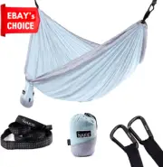 Double Hammock Twilight Blue Extra Large Comfortable Hanging Bed for Outdoors