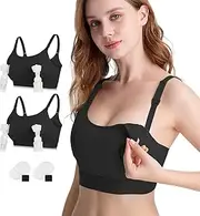 4HOW Pumping Bra Hands-Free,Nursing-Bras for Breastfeeding,Adjustable Breast-Pumps-Holding and Nursing Bra,Plus-Size