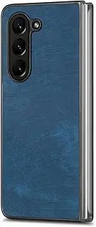 [SYSSRQMS] Flip Case for Samsung Galaxy Z Fold6 5G, [PU Leather] + [PC Hard Shell] Combined Phone Case, Thin and Light Flip Protection Cover for Samsung Galaxy Z Fold6 5G Blue