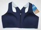Brooks navy Dare Zip Crossback Bra Size 32C/D sports bra running NWT