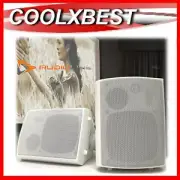 SET OF 2 AUDIOLINE 3-WAY INDOOR OUTDOOR SPEAKER AUDIO WATERPROOF IN WALL WHITE