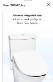 TUSHY Ace 2.0 The premium electric bidet seat. BRAND NEW