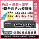 4+2+1路 全千兆1000M POE供電交換機 光纖SFP埠 Switch 網路供電集線器 4K防雷 過載保護 現貨