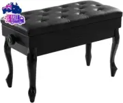 Piano Bench Stool Adjustable Height Keyboard Seat W/Storage Chair Curve