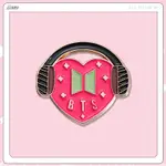 BTS HIP POP 音樂琺瑯別針 JUNGKOOK BAND ARMY 金屬胸針心形別針翻領別針珠寶禮品