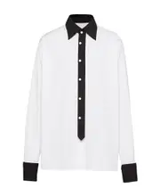 Prada Button Down Straight Hem Shirt S,L,M White / black
