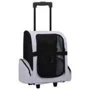 Foldable Multipurpose Pet Trolley Grey vidaXL