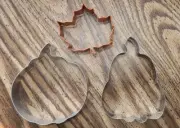 Lot of Metal Cookie Cutters tall Pumpkin, wide Pumpkin and Leaf - new