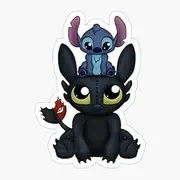 Decal Kids Stitch Toothless Lilo Cute - Sticker Graphic - Waterbottles, Hydroflask, Laptops, Phones, Cars, Lockers, Binders Sticker