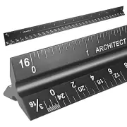 Architectural Scale Ruler,12" Aluminum Architect Triangular Ruler Engineers Rule