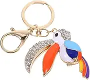 BESTOYARD Alloy Bird Keychain with Rhinestones Stylish Bag Charm for Handbags Backpacks Office Travel and Parties Key Ring Pendant present