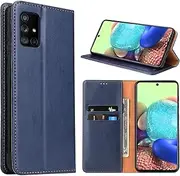 GoshukunTech Case for Galaxy A51,for Samsung Galaxy A51 Wallet Cover,6.5 inch,Magnetic Wallet Case Leather Flip Folio Cover with Card Slots-Navy Blue