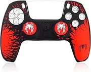 Anti-Slip Skin for PS5 Controller, Protective Controller Cover for PS5 Accessories, Non-Slip Silicone PlayStation 5 Controller Cover Case with 2PCS Thumb Grip Caps