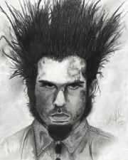 Wayne Static Wisconsin Death Trip Charcoal Drawing Static-X Art