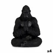 Decorative Figure Gorilla Yoga Black 16 x 28 x 22 Cm 4 Units
