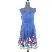 New Modcloth Geode Embroidered Floral Sleeveless Dress Medium
