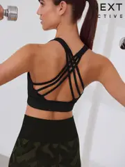 Black Active Cross Back Bra (B17890) | $38