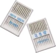 CIMAXIC 2sets Sewing Machine Accessories Stainless Steel Needles Embroidery Sewing Needles Side Opening for Easy Thread Insertion 2boxes*2