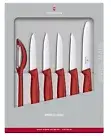 New VICTORINOX Swiss Classic 6 Piece Paring Knives Set Black Red