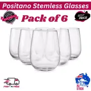 Set of 6 Positano Stemless Wine Glasses Red Wine White Wine Glasses Glassware Au