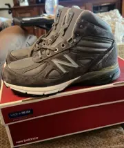 New Balance 990v4 HIGH top Grey Silver running Sneakers MO990GR4 Men's NIB 8 4E