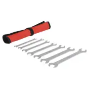 7pc Open End Ratcheting Combination Wrench Set Metric 6-19mm Flat Spanner Wrench