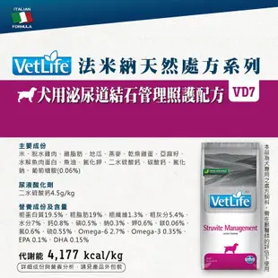 【Vet Life 法米納】VD 處方 狗飼料 12kg 腸胃 肝臟 泌尿 腎臟 體重控制 血糖 (10折)
