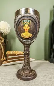 Egyptian Pharaoh King Tut & Queen Nefertiti Wine Goblet Chalice 6oz Nile Dynasty