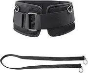 QSTDGVPW Weighted Belt Weightlifting Back Support Strap with Double D Rings Pull up Strap for Gym