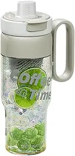 Travel Mug with Lid, Iced Coffee Cup, Leakproof Portable Drinking Water Straw Bottle Large Capacity 850ml Straw Bottle for Hot Iced Coffee, Tea and
