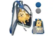 PIPCO PETS - Backpack Carrier for Dogs, Cats, and Small Pets (Denim Blue)