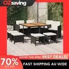 Garden dining set cushions black cream white outdoor furniture 9 piece 5522