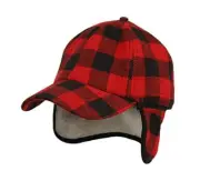 Wool Blend Baseball Cap Men Fur Hunting Trapper One Size-Medium Buffalo Plaid