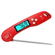 [Upgraded 2021] Digital Meat Thermometer, Instant Read Food Light Red