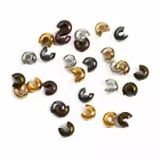 100 Clip Crimp Beads Cord End Caps Stopper Spacers Beads Jewelry Making Findings