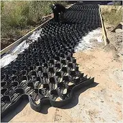 Ground Grid Yard Walkway 2" Tall, Permeable Scalable Polyethylene Gravel Ground Stabilization Grid for Parking Spaces, Landscaping, Steep Slope(3x10m/10x32.8ft)