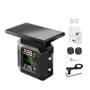 RedrRover Solar Power Motorcycle TPMS Color LCD Display Motorcycles Tire Pressure Monitoring System USB Power Security A