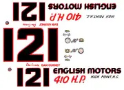 #12 / #121 Dan Gurney English Motors 1964 1/64th HO Scale Slot Car Decals