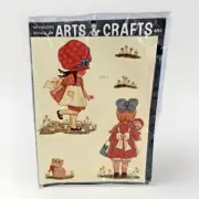 Vintage Meyercord Decals for Arts and Crafts Girl Hopscotch/Doll Cat 1532-C