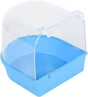 CORHAD 1Pc Caged for Small Birds Covered Bath for Canaries and Parrots Light Blue Design Essential for Maintenance Durable and