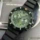 ARMANI阿曼尼精品錶,編號：AR00013,42mm圓形墨綠色精鋼錶殼墨綠色錶盤矽膠深黑色錶帶