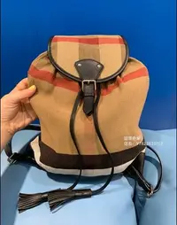 在飛比找Yahoo!奇摩拍賣優惠-二手正品 Burberry 巴寶莉 Rucksack 軍旅雙