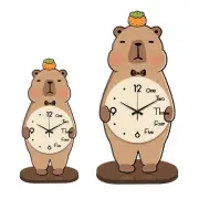 Capybara Table Clock Cartoon Tabletop Ornament for Bedside Countertop Shelf